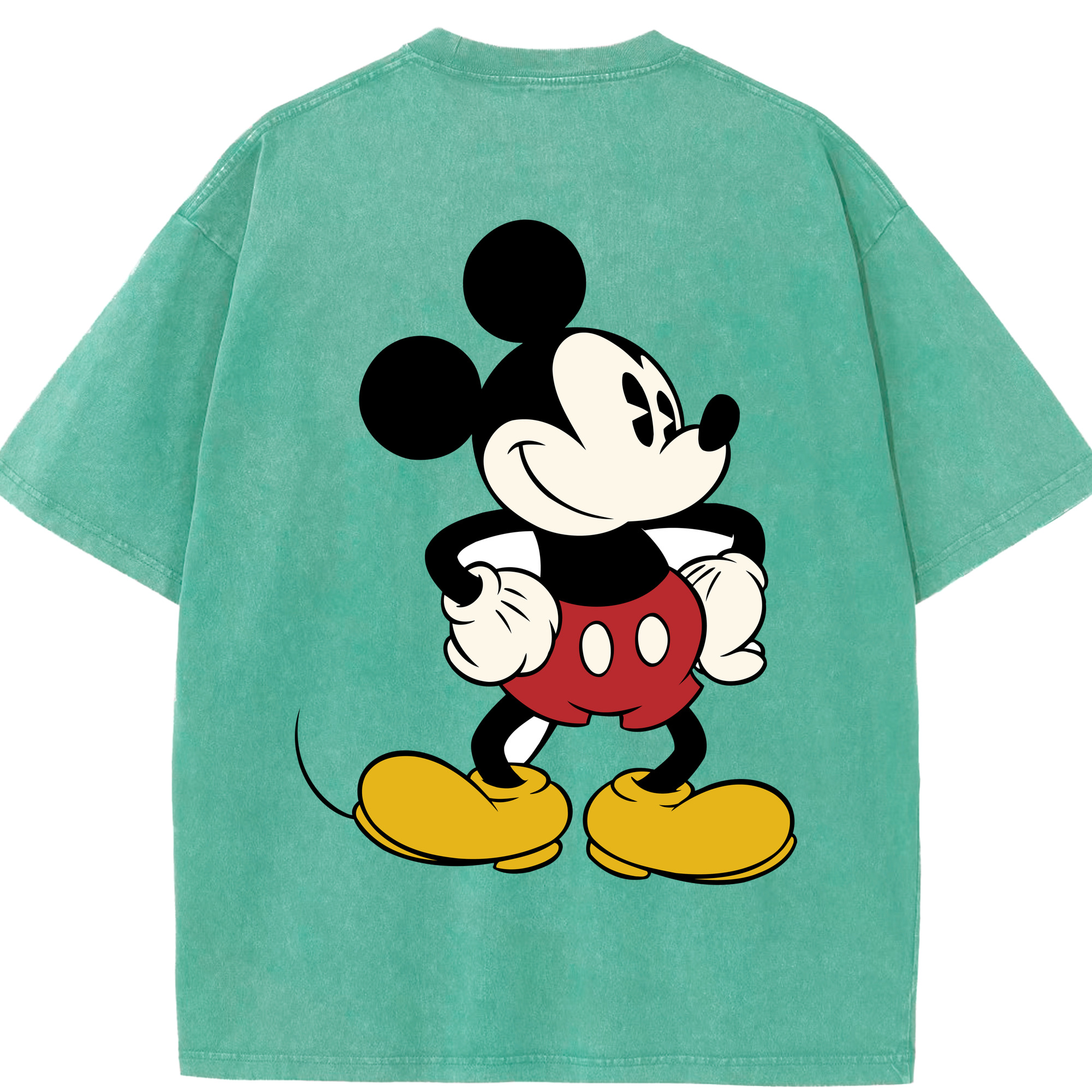 （画像用） ミッキーマウス Mickey Mouse 綿100% ヴィンテージ風 半袖Tシャツ（背面プリント）